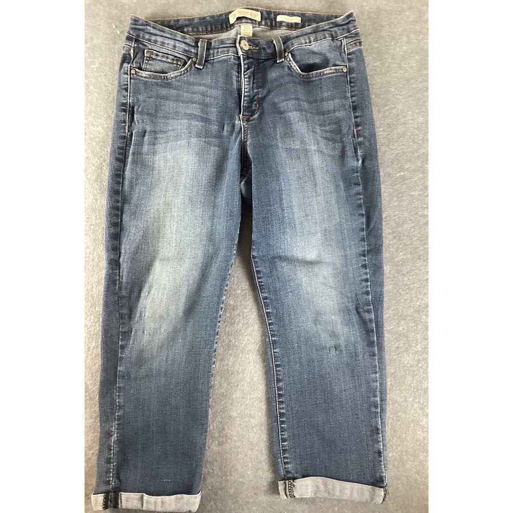 Boho Y2K Vintage‎ America Blues Jeans Mid Rise Crop Jeans 10 Cuffed Denim Capri